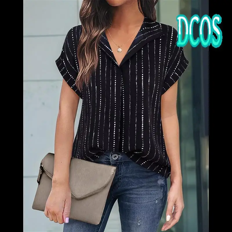 DCOS-Blouse Women's Short Sleeve Summer Tops Elegant Business Tunic Shirt Casual Blouses With Lapel Collar
DCOS-Blouse Women's Short Sleeve Summer Tops Elegant Business Tunic Shirt Casual Blouses With Lapel Collar