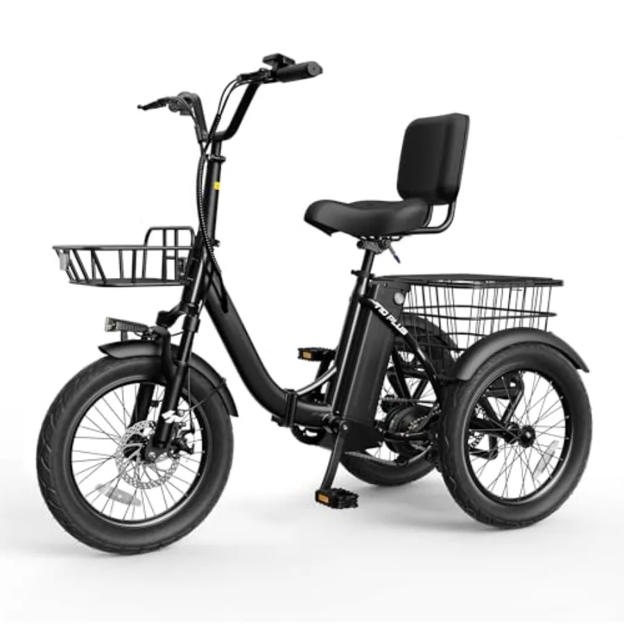 Adult step-thru electric trike bike for urban commuting aluminum alloy frame matte black finish 1200W brushless motor with 55-m
Adult step-thru electric trike bike for urban commuting aluminum alloy frame matte black finish 1200W brushless motor with 55-m