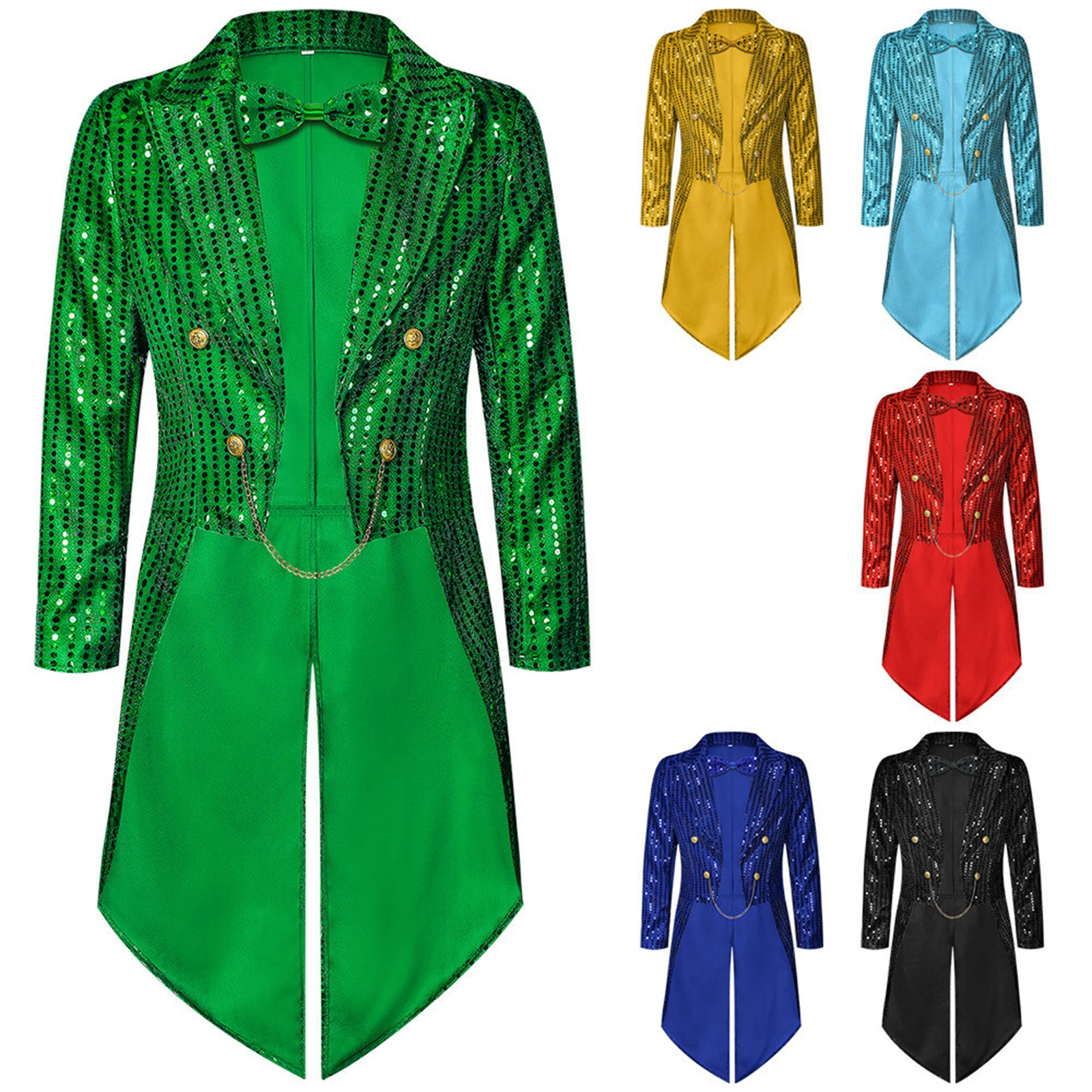 Adult Men Patrick'S Day Irish Green Flowing Light Tailcoat Gothic Jacket Glitter Sparkling Tailcoat Coat Carnival Ball Dress
Adult Men Patrick'S Day Irish Green Flowing Light Tailcoat Gothic Jacket Glitter Sparkling Tailcoat Coat Carnival Ball Dress