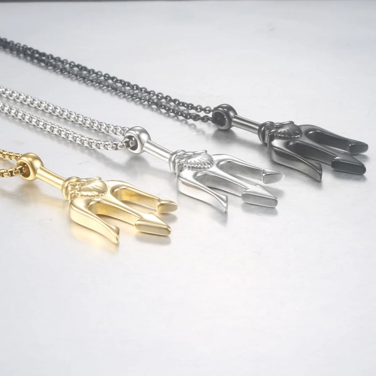 Stainless Steel Poseidon Trident Necklace, Gold Plated Greek Mythology Pendant, Waterproof Hip Hop Jewelry for Men
Stainless Steel Poseidon Trident Necklace, Gold Plated Greek Mythology Pendant, Waterproof Hip Hop Jewelry for Men