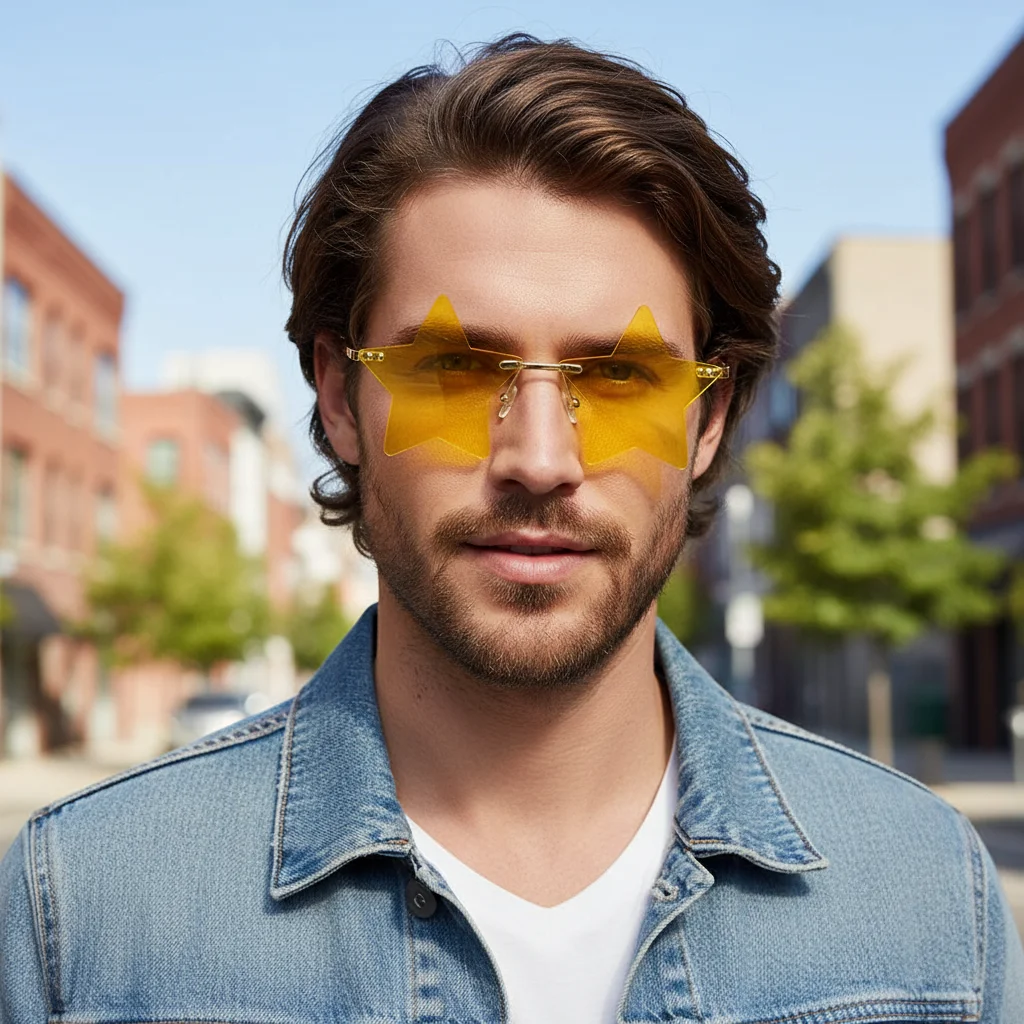 Funny for Women & Men Eyeglasses Sun Glasses Rimless Sunglasses Star Shape Party Glasses
Funny for Women & Men Eyeglasses Sun Glasses Rimless Sunglasses Star Shape Party Glasses