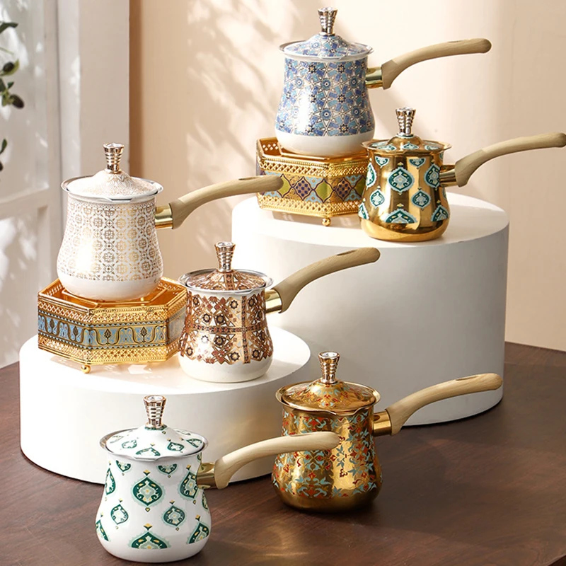 Турецкий кофейник из нержавеющей стали с длинной ручкой и крышкой, молочный горшок с шоколадным маслом, небольшой горшок для прикорма для кухни
Турецкий кофейник из нержавеющей стали с длинной ручкой и крышкой, молочный горшок с шоколадным маслом, небольшой горшок для прикорма для кухни