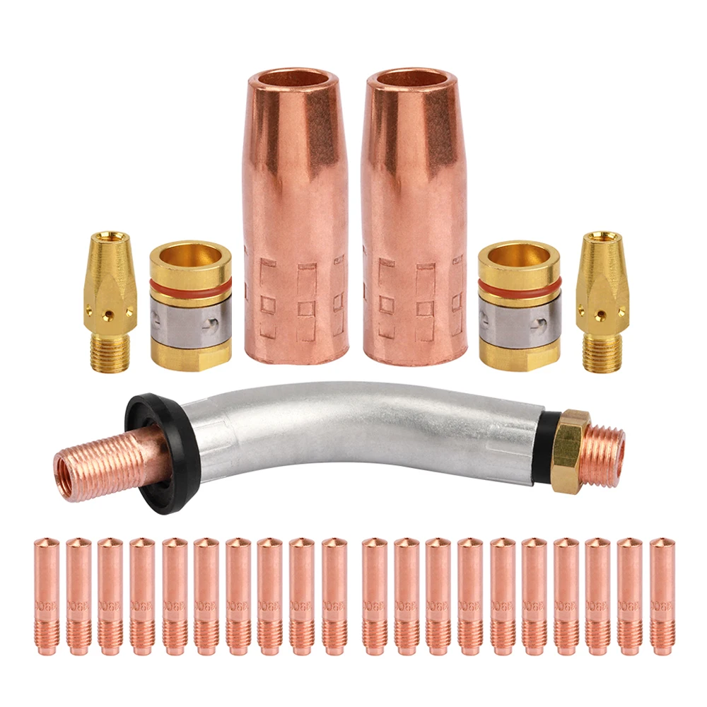 26Pcs Mig Welding Gun Accessory Kit 0.8/0.9/1.2mm MIG Torch Gas Nozzle Tip Holder Swan Neck Fit 250A M-25 250A Mig Welding
26Pcs Mig Welding Gun Accessory Kit 0.8/0.9/1.2mm MIG Torch Gas Nozzle Tip Holder Swan Neck Fit 250A M-25 250A Mig Welding