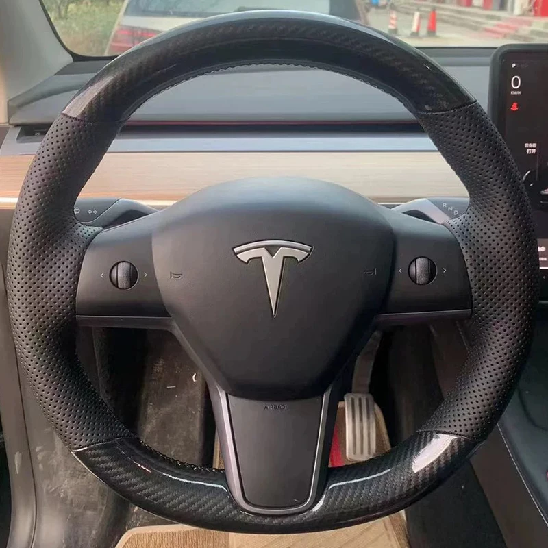 Hand Stitched Genuine Leather Steering Wheel Cover Non-Slip Durable Comfort Grip for Tesla Model 3 Y Exclusive Accessories
Hand Stitched Genuine Leather Steering Wheel Cover Non-Slip Durable Comfort Grip for Tesla Model 3 Y Exclusive Accessories