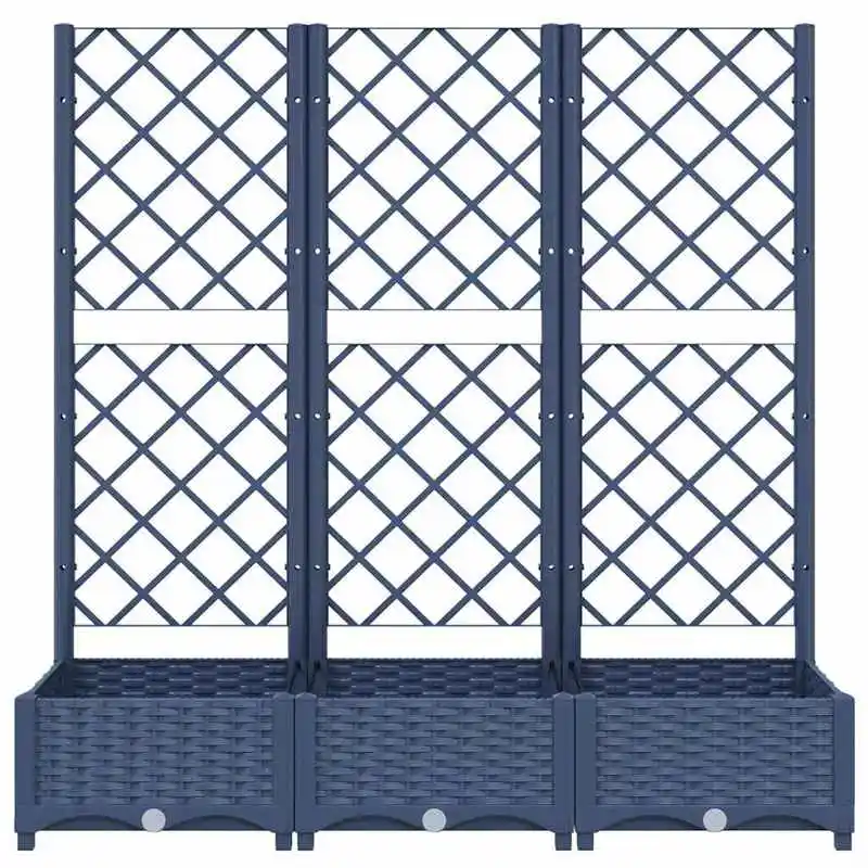 Garden Planter with Trellis Blue Gray 47.2"x15.7"x47.8" PP
Garden Planter with Trellis Blue Gray 47.2"x15.7"x47.8" PP
