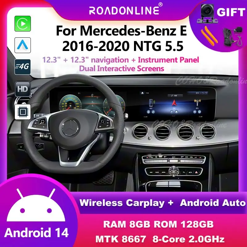 Два интерактивных экрана 12.3" + 12.3" для Mercedes-Benz E-Class 2016-2020 NTG 5.5: навигация + приборная панель
Два интерактивных экрана 12.3" + 12.3" для Mercedes-Benz E-Class 2016-2020 NTG 5.5: навигация + приборная панель