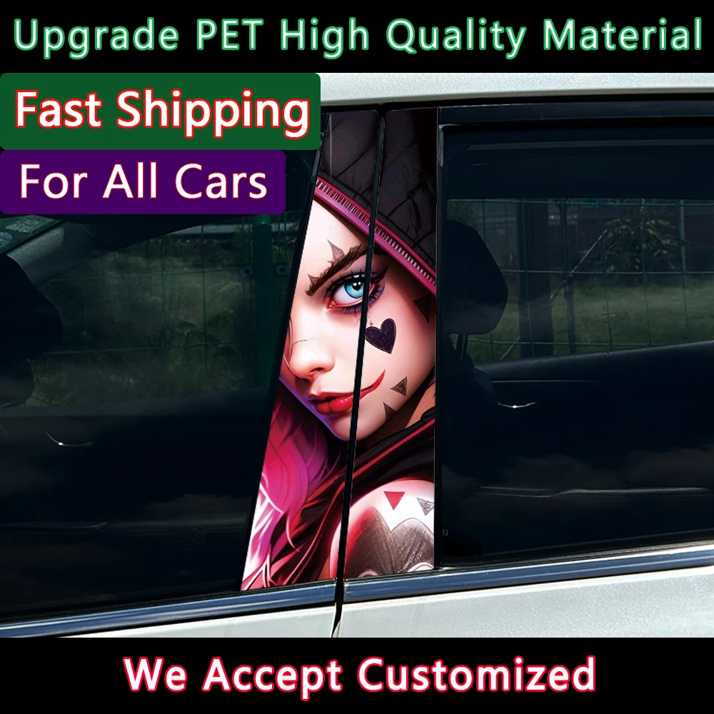 Готический клоун для девочек, автомобильные наклейки на заднюю стойку, авто центральная колонна, украшение, крышка, царапины, водонепроницаемые наклейки, автомобильные аксессуары
Готический клоун для девочек, автомобильные наклейки на заднюю стойку, авто центральная колонна, украшение, крышка, царапины, водонепроницаемые наклейки, автомобильные аксессуары