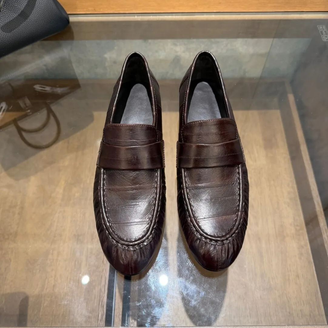 Women Genuine Eel Skin Penny Loafers Slip-On Pleated Leather Dress Shoes Casual Moccasins Soft Leather Loafers Office Business
Women Genuine Eel Skin Penny Loafers Slip-On Pleated Leather Dress Shoes Casual Moccasins Soft Leather Loafers Office Business