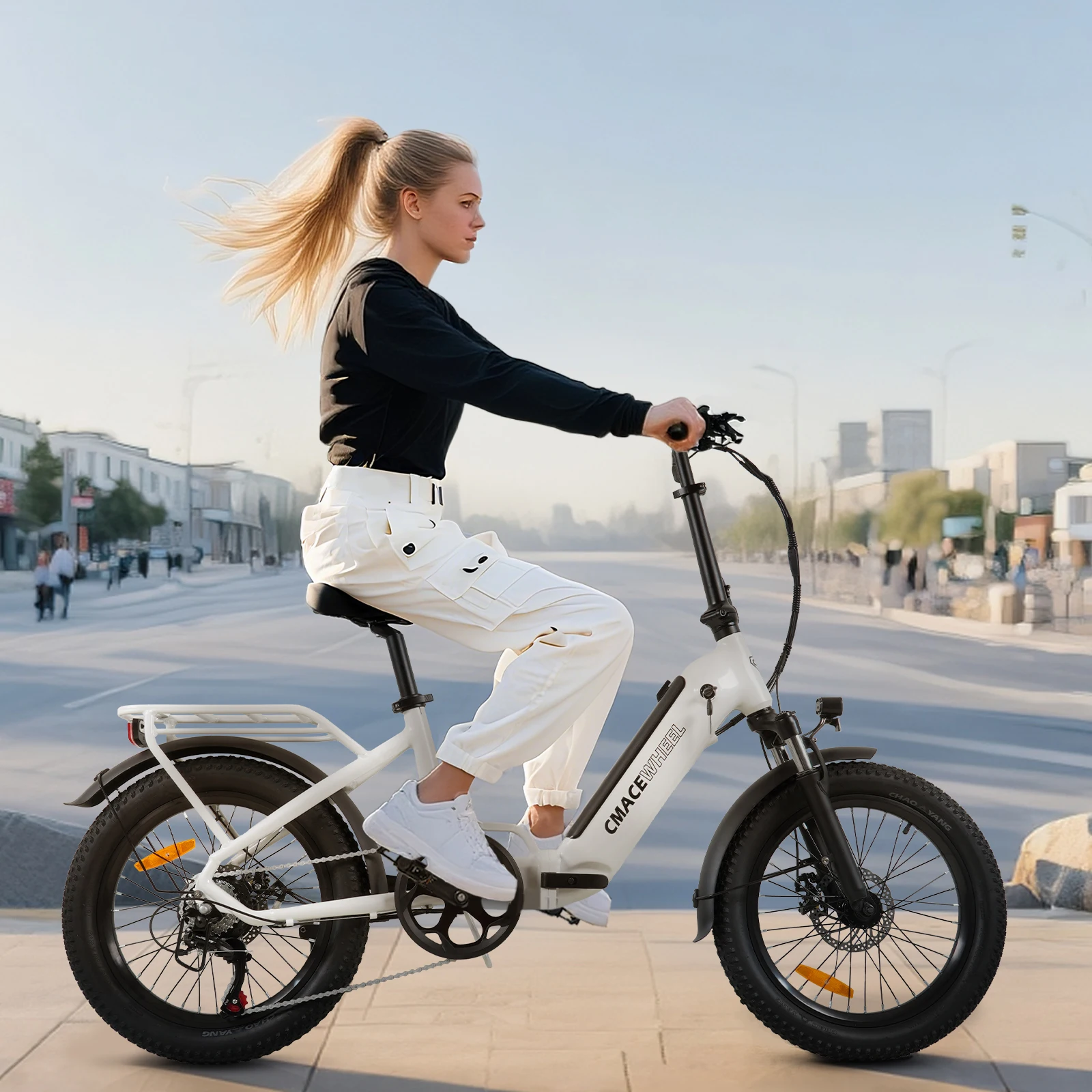 CMACEWHEEL VT4 Urban Foldable Electric Bicycle 20 Inch Tire 3.0 Inch Wide Tire Top Speed 25 Km/h 48V 665W Peak Power 13AH Batter
CMACEWHEEL VT4 Urban Foldable Electric Bicycle 20 Inch Tire 3.0 Inch Wide Tire Top Speed 25 Km/h 48V 665W Peak Power 13AH Batter