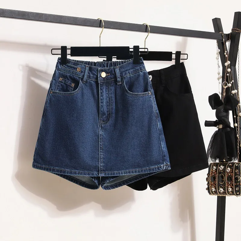 Large Size Summer New High Waist A-line Denim Skirt Women's Loose Shorts Skirt Casual All-Match Solid Elastic Waist Jeans M-4XL
Large Size Summer New High Waist A-line Denim Skirt Women's Loose Shorts Skirt Casual All-Match Solid Elastic Waist Jeans M-4XL