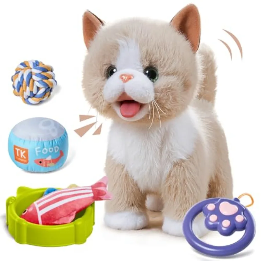 Interactive Talking Cat Plush Toy with Leash Wag Tail Meows Pretend Dress Up Realistic Stuffed Cat for Ages 3 4 5+ Years Old Be
Interactive Talking Cat Plush Toy with Leash Wag Tail Meows Pretend Dress Up Realistic Stuffed Cat for Ages 3 4 5+ Years Old Be