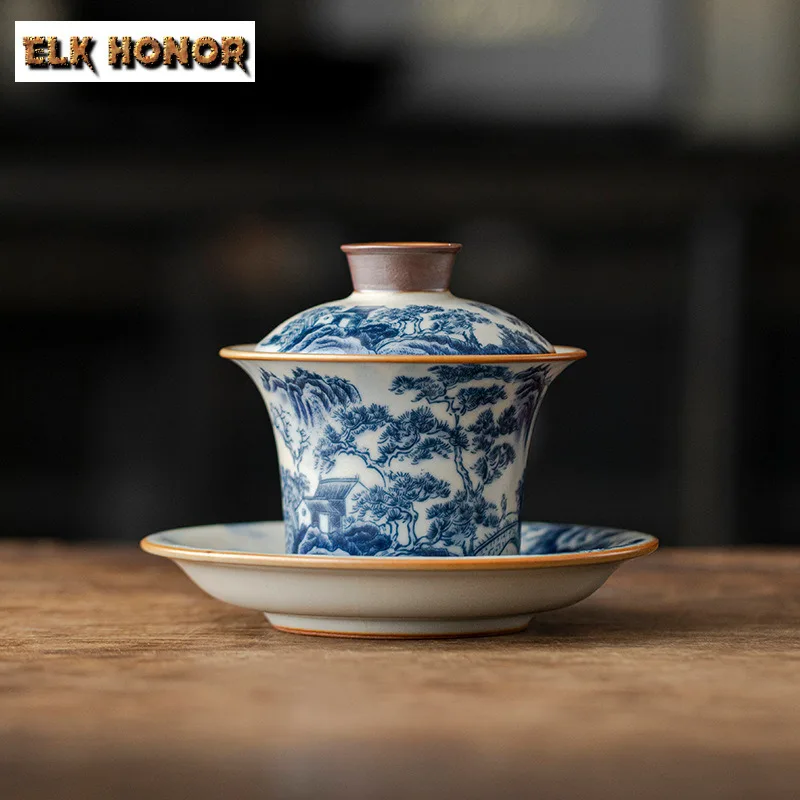155 мл Ru Kiln Mountain Water Green Pine Gaiwan Антикварная чайная вареница Чайная чаша с крышкой Комплект чайника Крышка Чаша Посуда для напитков Украшения
155 мл Ru Kiln Mountain Water Green Pine Gaiwan Антикварная чайная вареница Чайная чаша с крышкой Комплект чайника Крышка Чаша Посуда для напитков Украшения