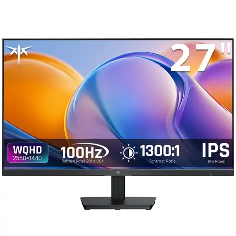 KTC 27 Inch QHD(2560 * 1440) 100Hz Computer Monitor - IPS Panel, Anti-Blue Light Screen, 100% High Color Gamut, 123% sRGB, Suppo