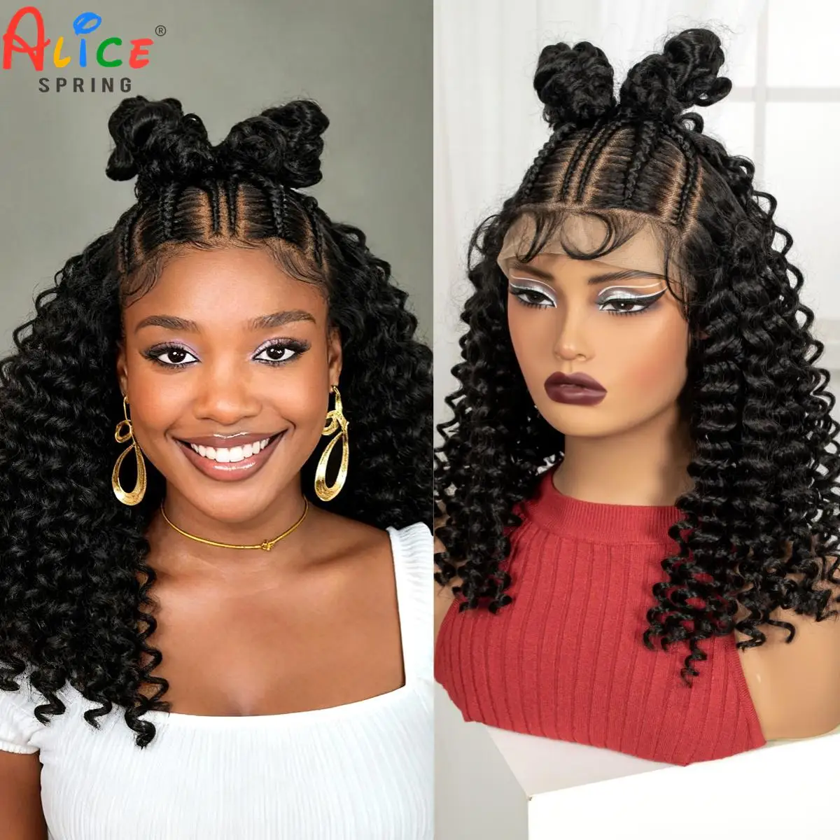 Short Natural Lace Front Cornrow Braided Wigs with Buns Synthetic Braided Bob Wigs with Baby Hair Knotless Braids Wigs for Women
Short Natural Lace Front Cornrow Braided Wigs with Buns Synthetic Braided Bob Wigs with Baby Hair Knotless Braids Wigs for Women