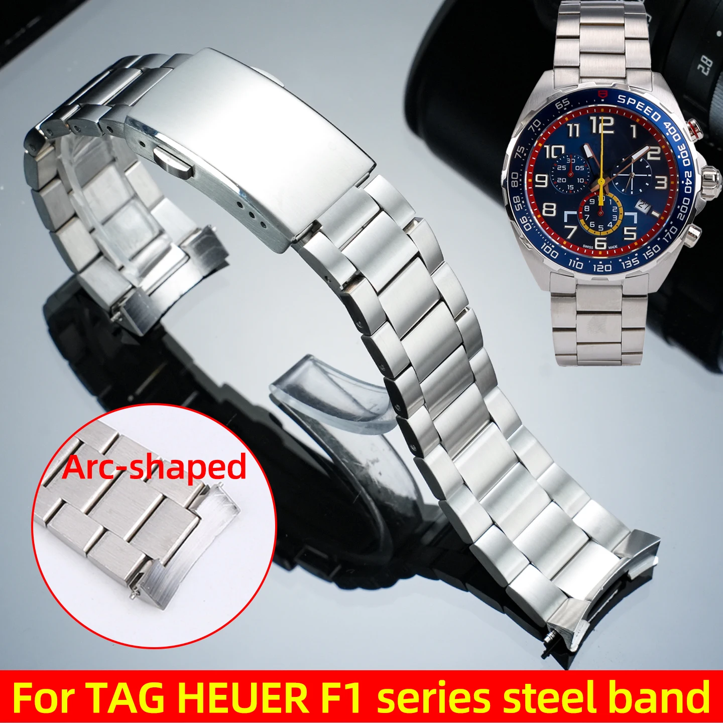21.5mm Curved End Steel Bracelet For TAG Heuer Formula 1 series WAZ1010 CAZ1011 Men's Solid metal watch strap band Accessories
21.5mm Curved End Steel Bracelet For TAG Heuer Formula 1 series WAZ1010 CAZ1011 Men's Solid metal watch strap band Accessories