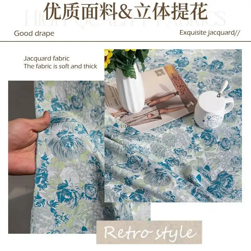 High-Density Three-Dimensional Peony Jacquard Fabric Blue Artistic National Style Coat Mamian Skirt Designer Fabric
High-Density Three-Dimensional Peony Jacquard Fabric Blue Artistic National Style Coat Mamian Skirt Designer Fabric
