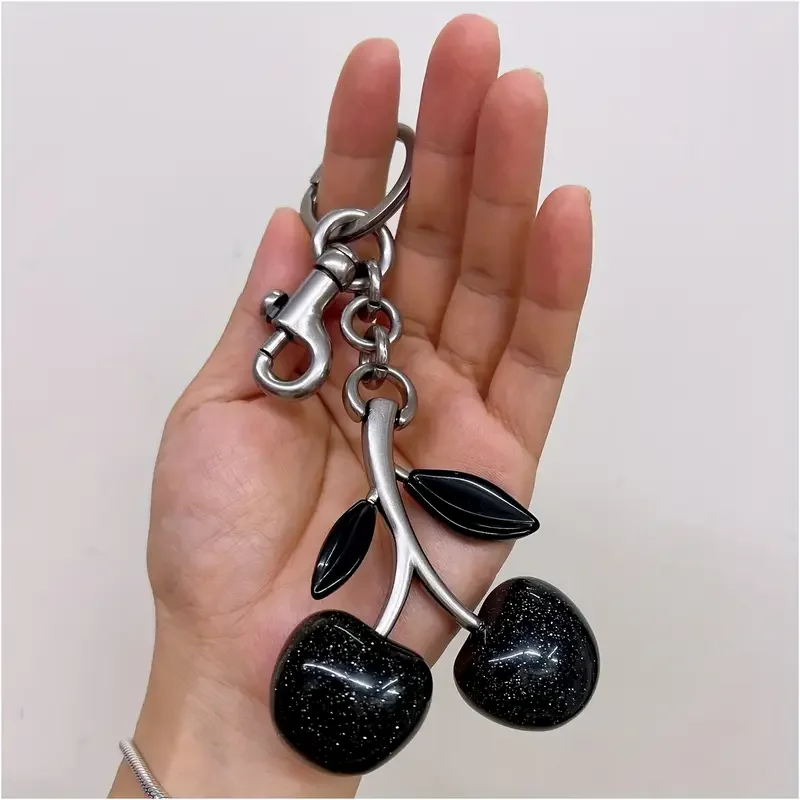 1pc Black Acrylic Cherry Keychain Charm - Resin & Metal DIY Jewelry Accessory for Bags and Crafts
1pc Black Acrylic Cherry Keychain Charm - Resin & Metal DIY Jewelry Accessory for Bags and Crafts