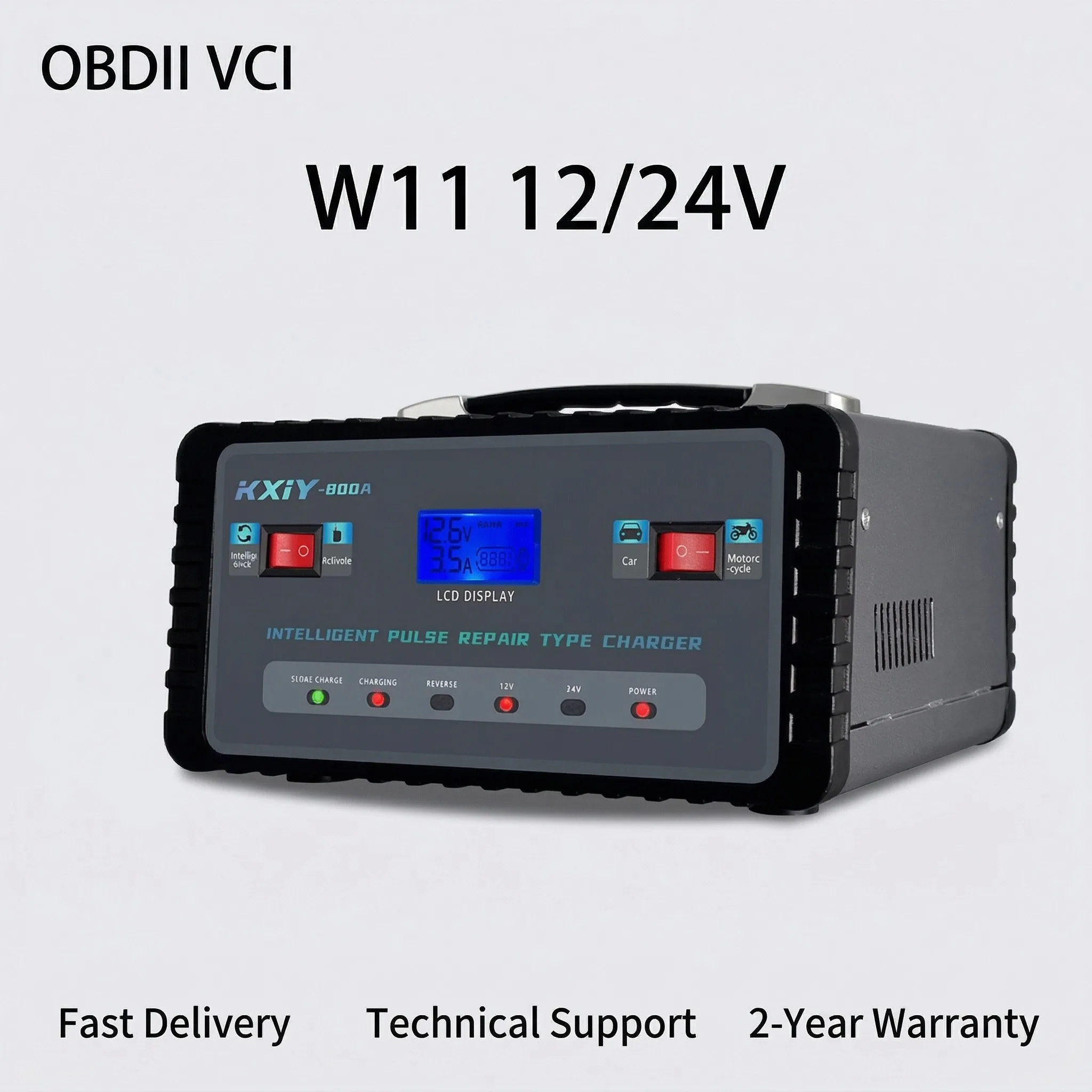 W11 Grey High Power Fast Charging Station Intelligent Pulse Repair Charger Smart Self-Stop for 12V/24V Batteries
W11 Grey High Power Fast Charging Station Intelligent Pulse Repair Charger Smart Self-Stop for 12V/24V Batteries