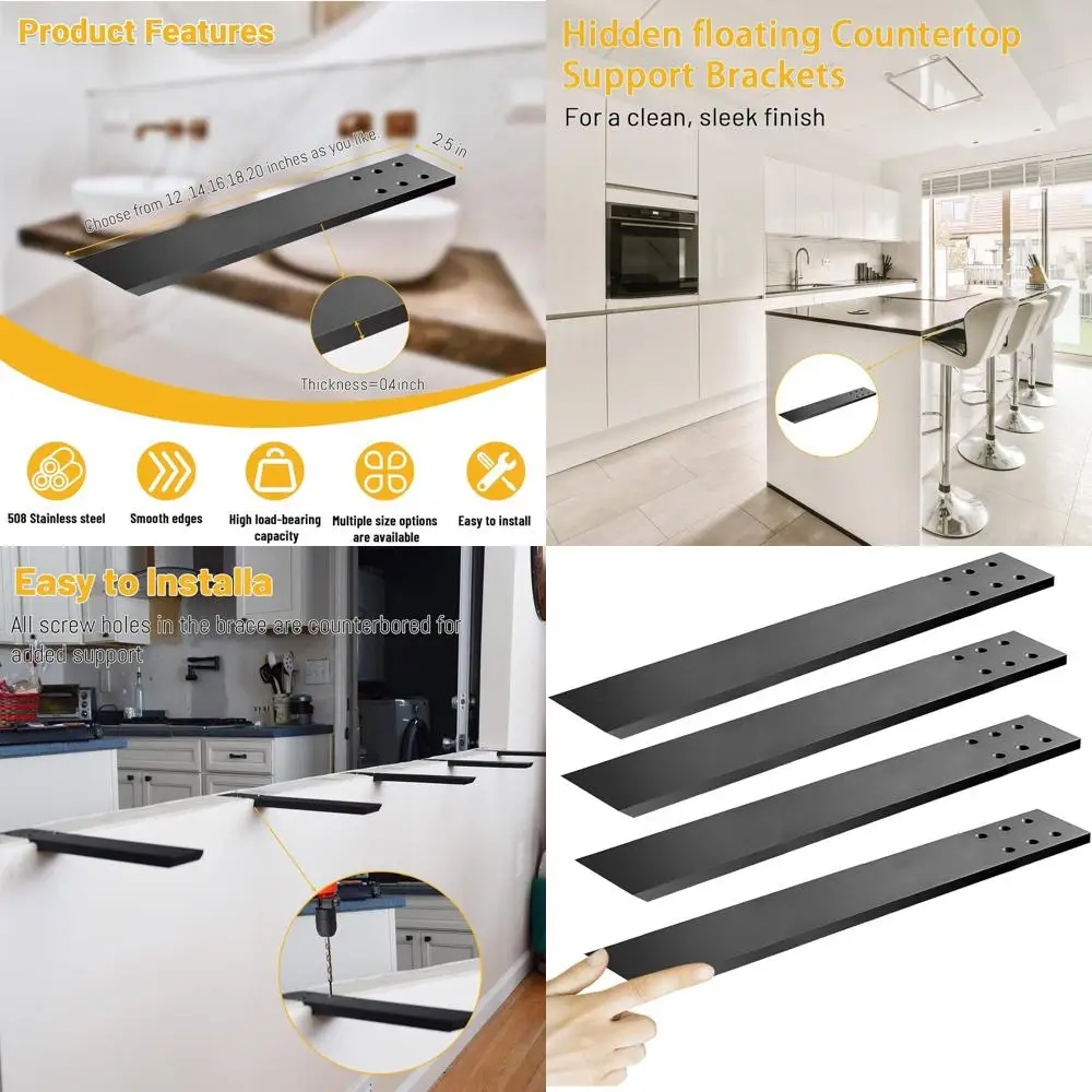 Комплект из 4 гранитных опорных кронштейнов для столешницы, толщина 20 x 2,5, 3/8, сверхмощная опора для кварца, дерева, бетонных островов
Комплект из 4 гранитных опорных кронштейнов для столешницы, толщина 20 x 2,5, 3/8, сверхмощная опора для кварца, дерева, бетонных островов