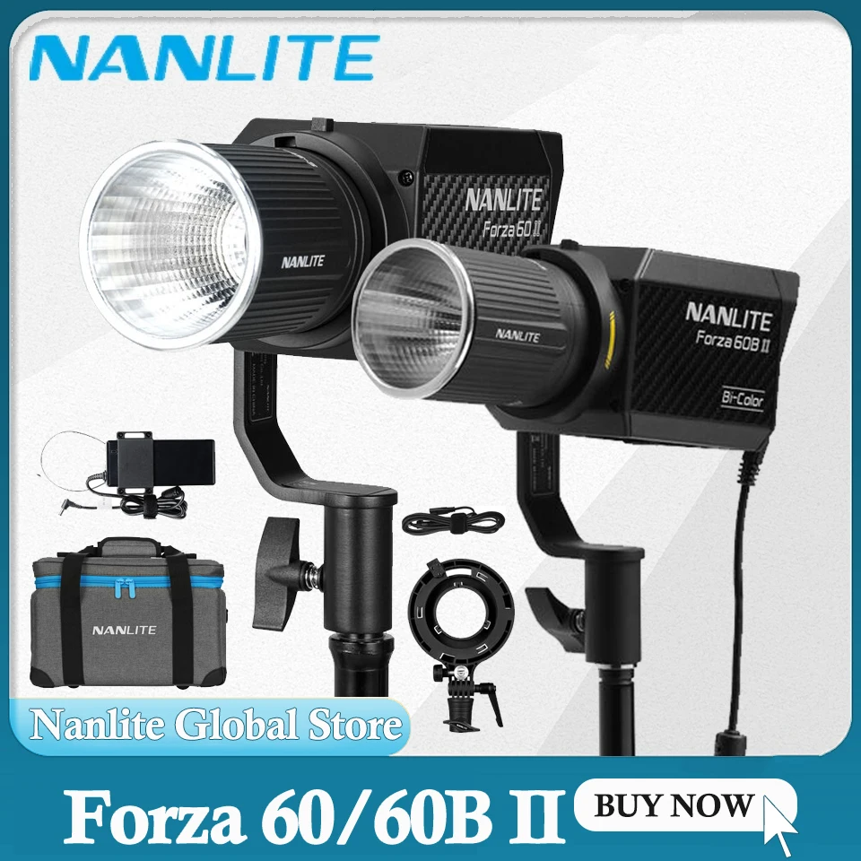 Nanlite Forza 60 II Daylight Forza 60B II Bi-Color Fill Light Photograyphy Lighting for Outdoor Studio Live Shooting
Nanlite Forza 60 II Daylight Forza 60B II Bi-Color Fill Light Photograyphy Lighting for Outdoor Studio Live Shooting