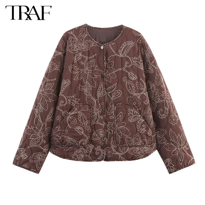 TRAF Early Autumn New Women's Elegant Printed Quilted Coat Women's Single Breasted Coat Women's Retro Street Clothing Jacket
TRAF Early Autumn New Women's Elegant Printed Quilted Coat Women's Single Breasted Coat Women's Retro Street Clothing Jacket