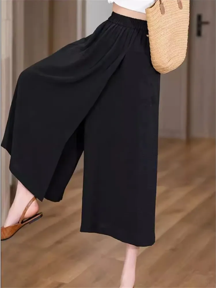 Ice Silk Wide Leg Pants Women's Summer High Waist Draped Loose Fit Casual Thin Seven-Foot Pants Trousers
Ice Silk Wide Leg Pants Women's Summer High Waist Draped Loose Fit Casual Thin Seven-Foot Pants Trousers