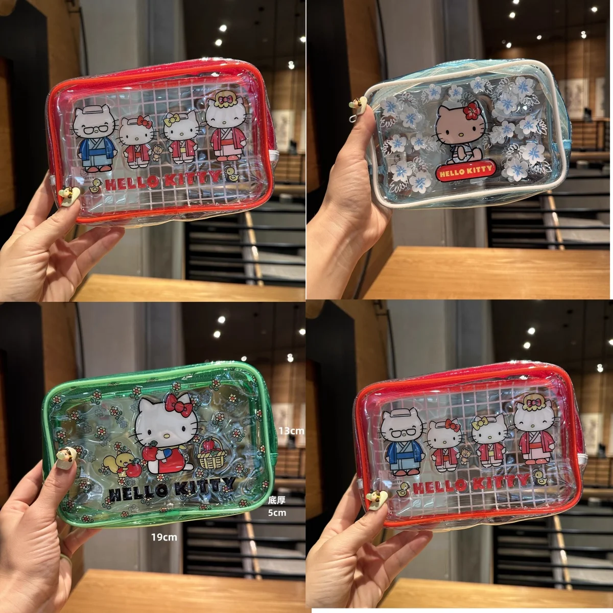 hello kitty cute cat PVC transparent printed makeup coin wallet headphone key portable storage bag Ladies birthday gift 
hello kitty cute cat PVC transparent printed makeup coin wallet headphone key portable storage bag Ladies birthday gift