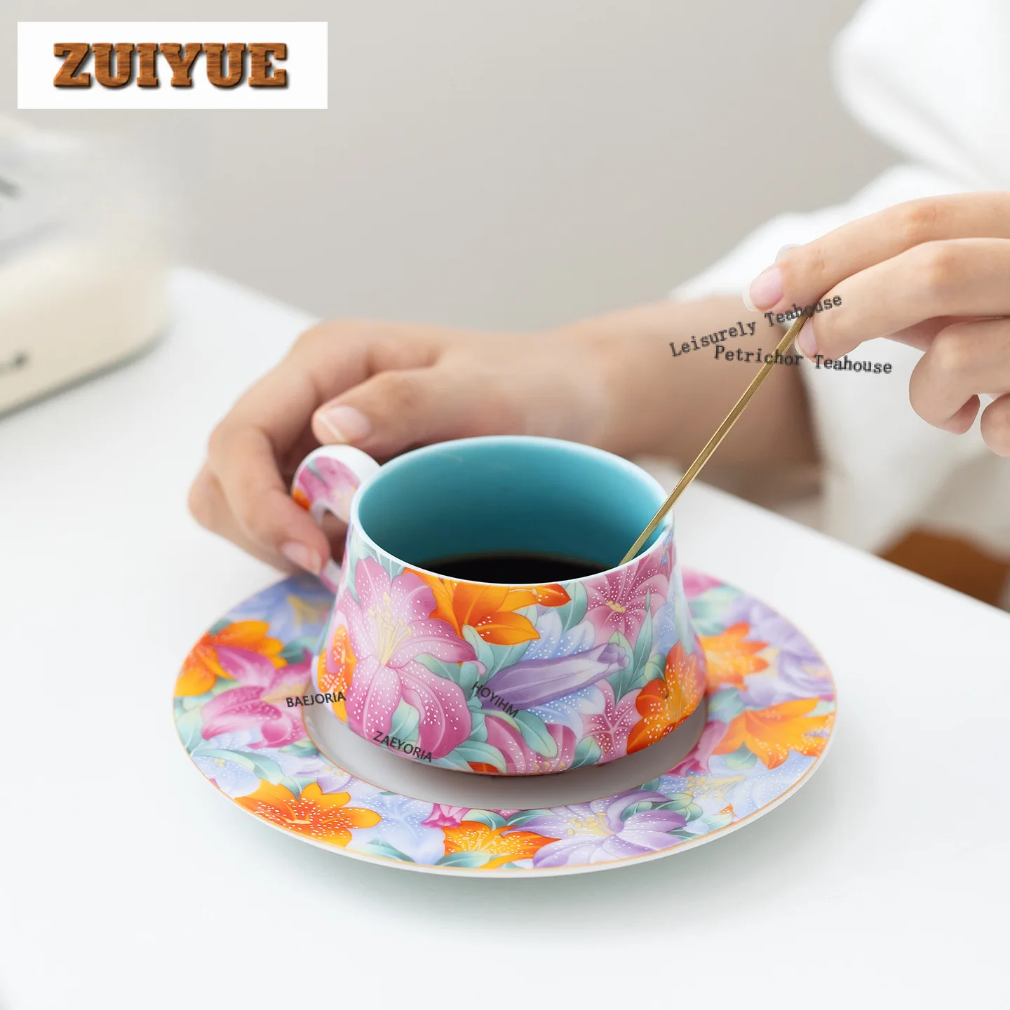 220ml Colour Enamels Lily Flower Coffee Mug With Plate Breakfast Mug Afternoon Tea Mug Beverage Bottle Cup Saucer Kit Drinkware
220ml Colour Enamels Lily Flower Coffee Mug With Plate Breakfast Mug Afternoon Tea Mug Beverage Bottle Cup Saucer Kit Drinkware
