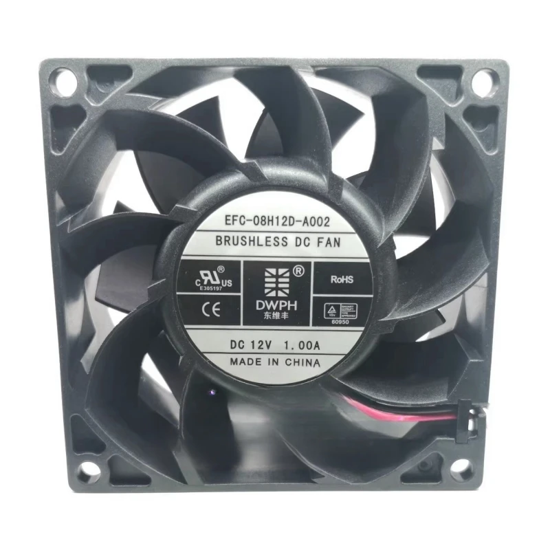 New original EFC-08H12D-A002 8cm 8038 12V 1.00A high air volume two-wire ball bearing cooling fan
New original EFC-08H12D-A002 8cm 8038 12V 1.00A high air volume two-wire ball bearing cooling fan