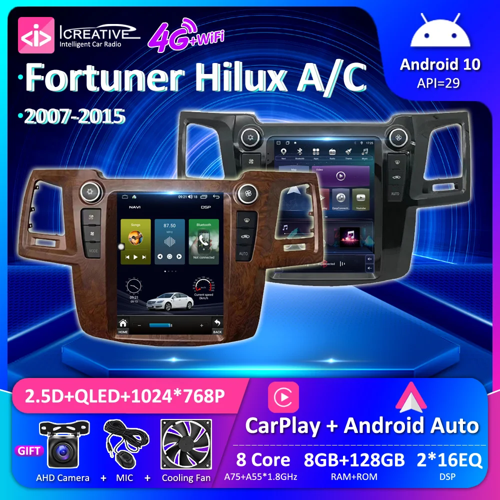 Fit For Tesla Car Radio For Toyota Fortuner Hilux Revo Vigo 2007-2015 AUTO A/C Multimedia Vertical NAVI GPS Android Auto 2din HU
Fit For Tesla Car Radio For Toyota Fortuner Hilux Revo Vigo 2007-2015 AUTO A/C Multimedia Vertical NAVI GPS Android Auto 2din HU