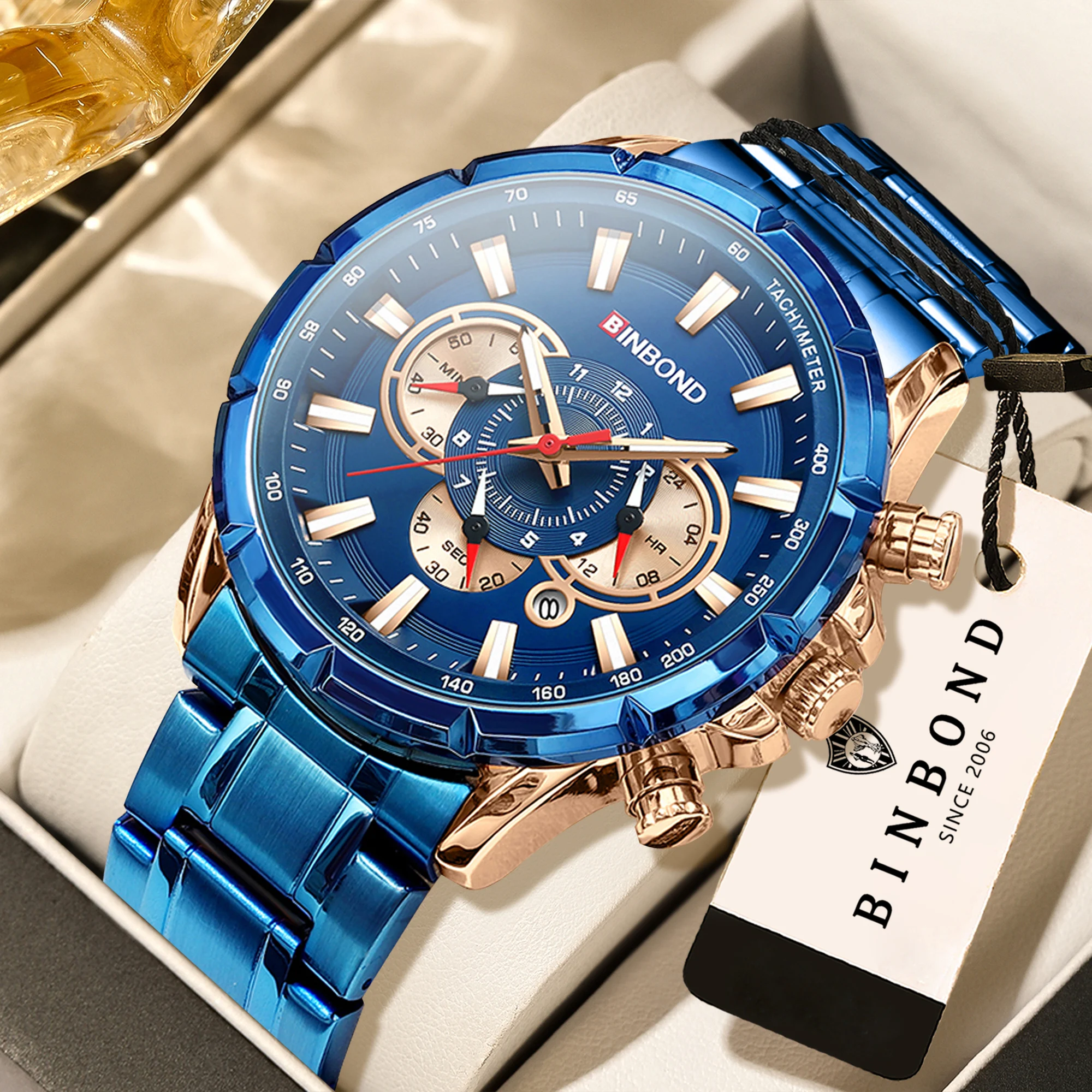 BINBOND Orginal Precise Sturdy Quartz Watches For Men Luxury Auto Date Luminous Waterproof Men's Watch Chronograph Reloj
BINBOND Orginal Precise Sturdy Quartz Watches For Men Luxury Auto Date Luminous Waterproof Men's Watch Chronograph Reloj