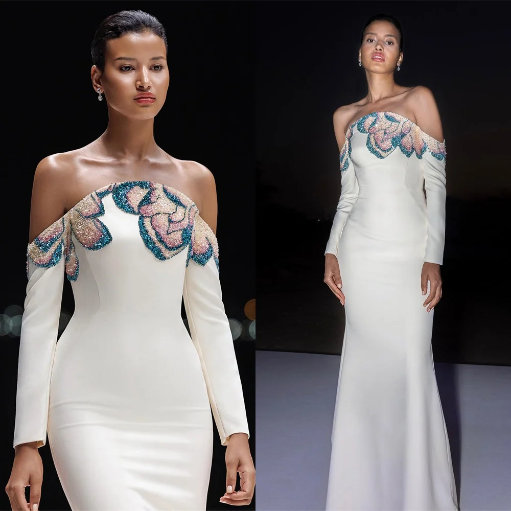 Customized Mermaid Formal Jersey Evening Dress Temperament Strapless Long Sleeves Homecoming Dresses Fashion Party Gowns
Customized Mermaid Formal Jersey Evening Dress Temperament Strapless Long Sleeves Homecoming Dresses Fashion Party Gowns