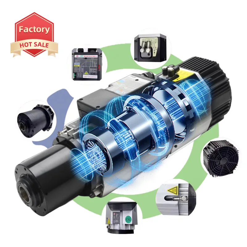 CNC LY High-Speed 9kw Spindle Motor ISO30/40 ER Collet 24000 RPM for Woodworking Metal Cutting Lathe Spindle Gear Engine BT30/40
CNC LY High-Speed 9kw Spindle Motor ISO30/40 ER Collet 24000 RPM for Woodworking Metal Cutting Lathe Spindle Gear Engine BT30/40