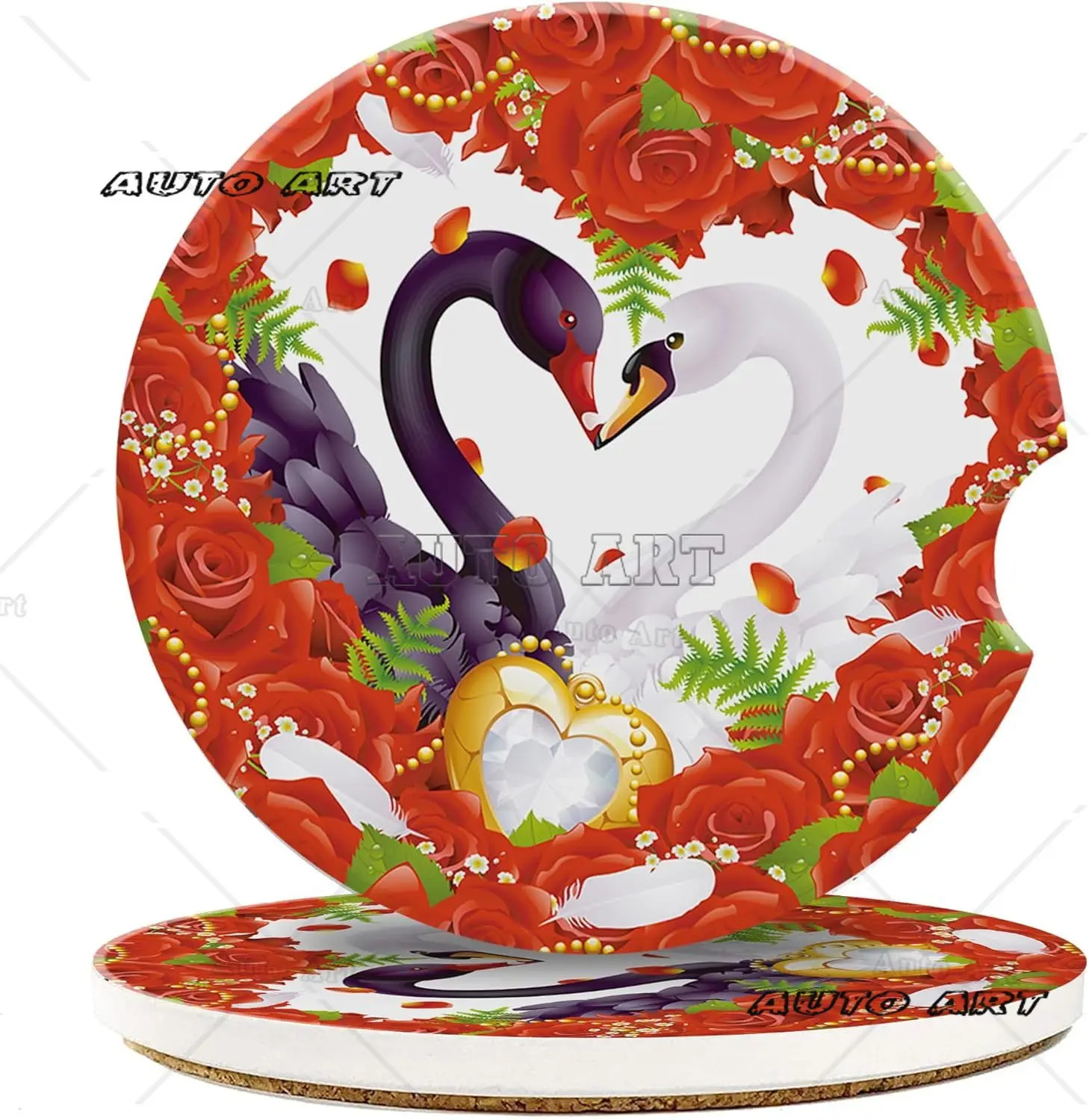 Car Cup Holder Coasters Rose Heart Couple Swans Car Coaster for Cup Holders Insert Ceramic Drink Mat Car Interior Decor 2Pcs
Car Cup Holder Coasters Rose Heart Couple Swans Car Coaster for Cup Holders Insert Ceramic Drink Mat Car Interior Decor 2Pcs