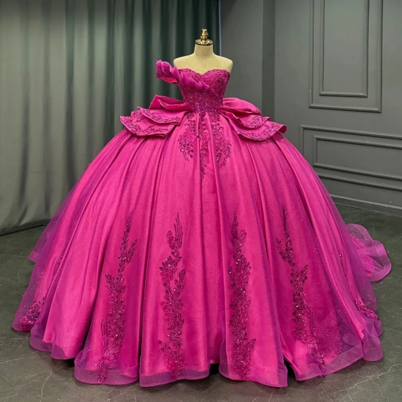 Rose Red Shiny Quinceanera Dresses Off The Shoulder Sequin Applique Beading Crystal Bow Tull Party Birthday Sweet 16 Dress
Rose Red Shiny Quinceanera Dresses Off The Shoulder Sequin Applique Beading Crystal Bow Tull Party Birthday Sweet 16 Dress