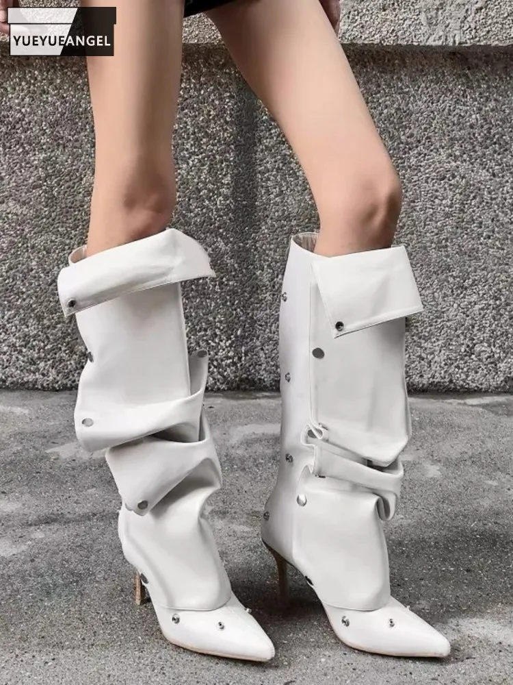 New Designer Women Pointed Toe High Heels Modern Boots Buttons Sexy Punk Style Stage Show Knee High Boot Motorcycle Biker Shoes
New Designer Women Pointed Toe High Heels Modern Boots Buttons Sexy Punk Style Stage Show Knee High Boot Motorcycle Biker Shoes