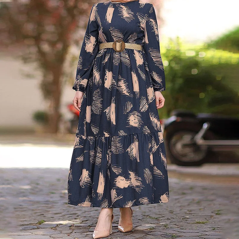 Graffiti with Belt Dresses for Women Fashion Temperament Abaya Dubai Islam Muslim Dress Women Long Sleeve Casual Dress Kaftan
Graffiti with Belt Dresses for Women Fashion Temperament Abaya Dubai Islam Muslim Dress Women Long Sleeve Casual Dress Kaftan