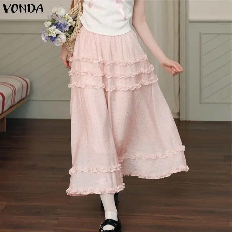 VONDA Oversized Skirts Women High Waist Maxi Skirts 2026 Summer Polka Dot Elastic Waist Jupes Faldas Saia Casual Loose Bottoms
VONDA Oversized Skirts Women High Waist Maxi Skirts 2026 Summer Polka Dot Elastic Waist Jupes Faldas Saia Casual Loose Bottoms