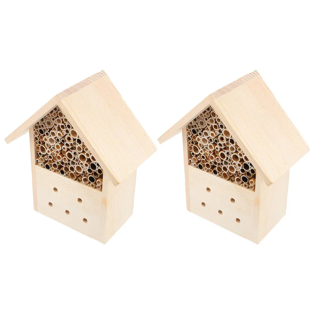 2Pcs Wooden Insect Decorative Bee Nest Hanging Wood Cabin Outdoor Shelter Honey Bee Hive Garden Supplies
2Pcs Wooden Insect Decorative Bee Nest Hanging Wood Cabin Outdoor Shelter Honey Bee Hive Garden Supplies