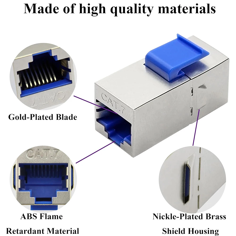 RJ45 Female Jack CAT5e/CAT6/CAT6A/CAT7 Shielded Keystone Coupler Socket Ethernet Cable Expansion Adapter for Standard Wall Plate
RJ45 Female Jack CAT5e/CAT6/CAT6A/CAT7 Shielded Keystone Coupler Socket Ethernet Cable Expansion Adapter for Standard Wall Plate