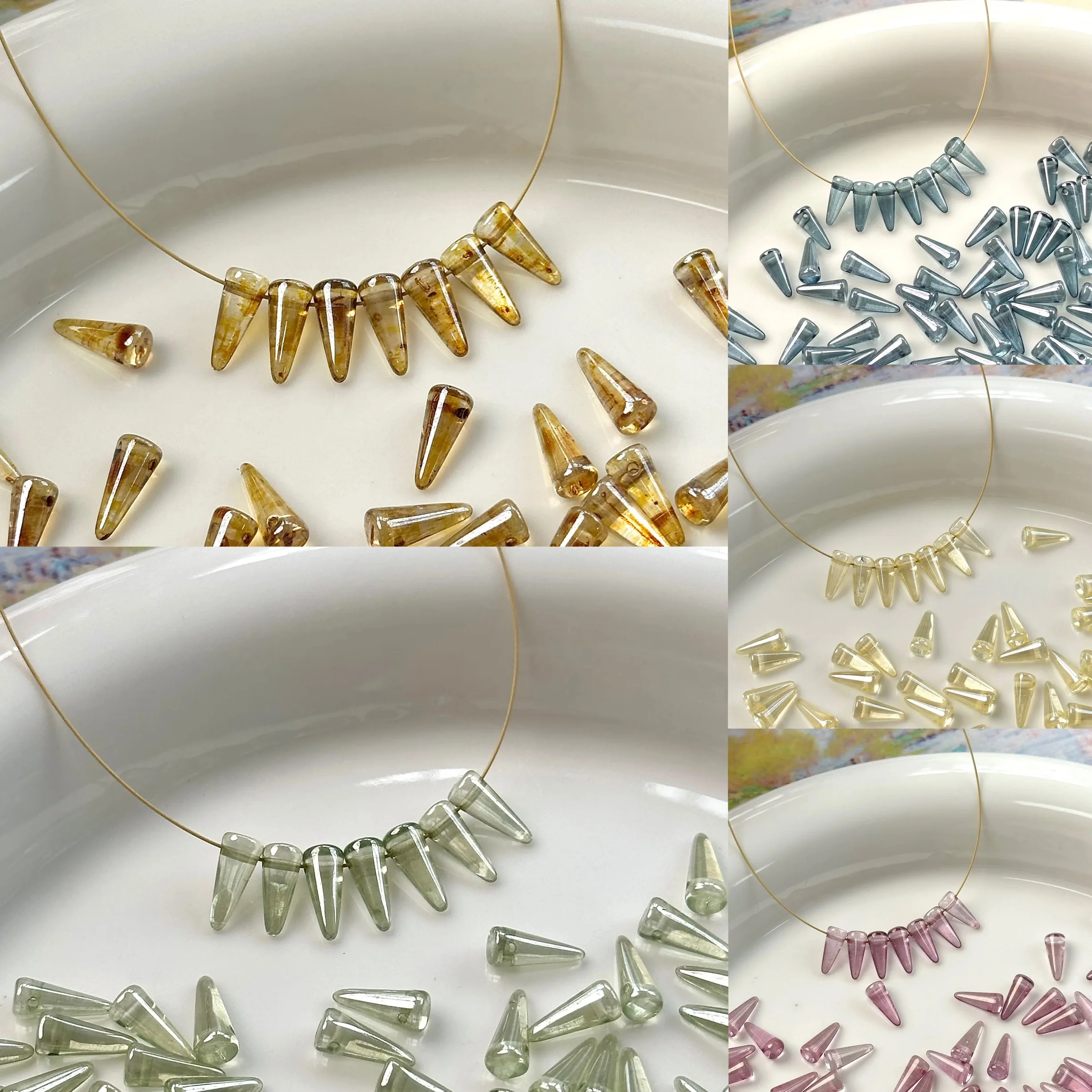30pcs 4*10mm Handmade Glass Beads Bracelet Necklace Earring Scatter Pieces DIY Semi-finished Production
30pcs 4*10mm Handmade Glass Beads Bracelet Necklace Earring Scatter Pieces DIY Semi-finished Production