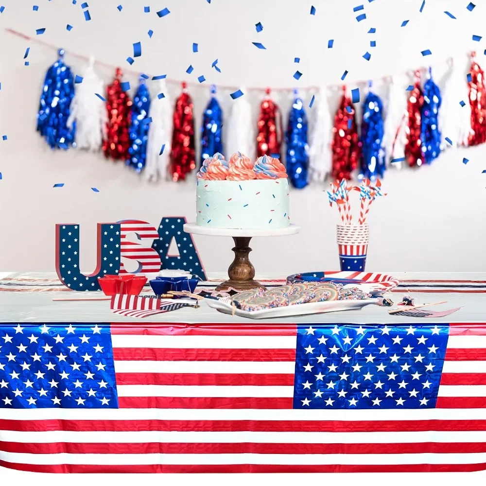 Disposable Table Covers American Independence Day Flag Tablecloth for Party Decoration Supplies Atmosphere Table Arrangement
Disposable Table Covers American Independence Day Flag Tablecloth for Party Decoration Supplies Atmosphere Table Arrangement 