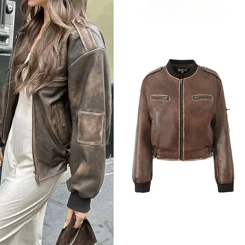 TRAFZR Aviator Jackets Distressed Jackets Women Summer 2024 American Vintage Baseball Uniform Elegant Luxury Women's Coat
TRAFZR Aviator Jackets Distressed Jackets Women Summer 2024 American Vintage Baseball Uniform Elegant Luxury Women's Coat