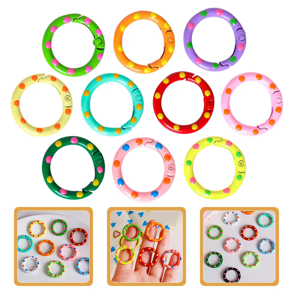 10 Pcs Spring Buckle Round Clip Metal Key Dots Snap Buckles for Crafts Open Keyring
10 Pcs Spring Buckle Round Clip Metal Key Dots Snap Buckles for Crafts Open Keyring