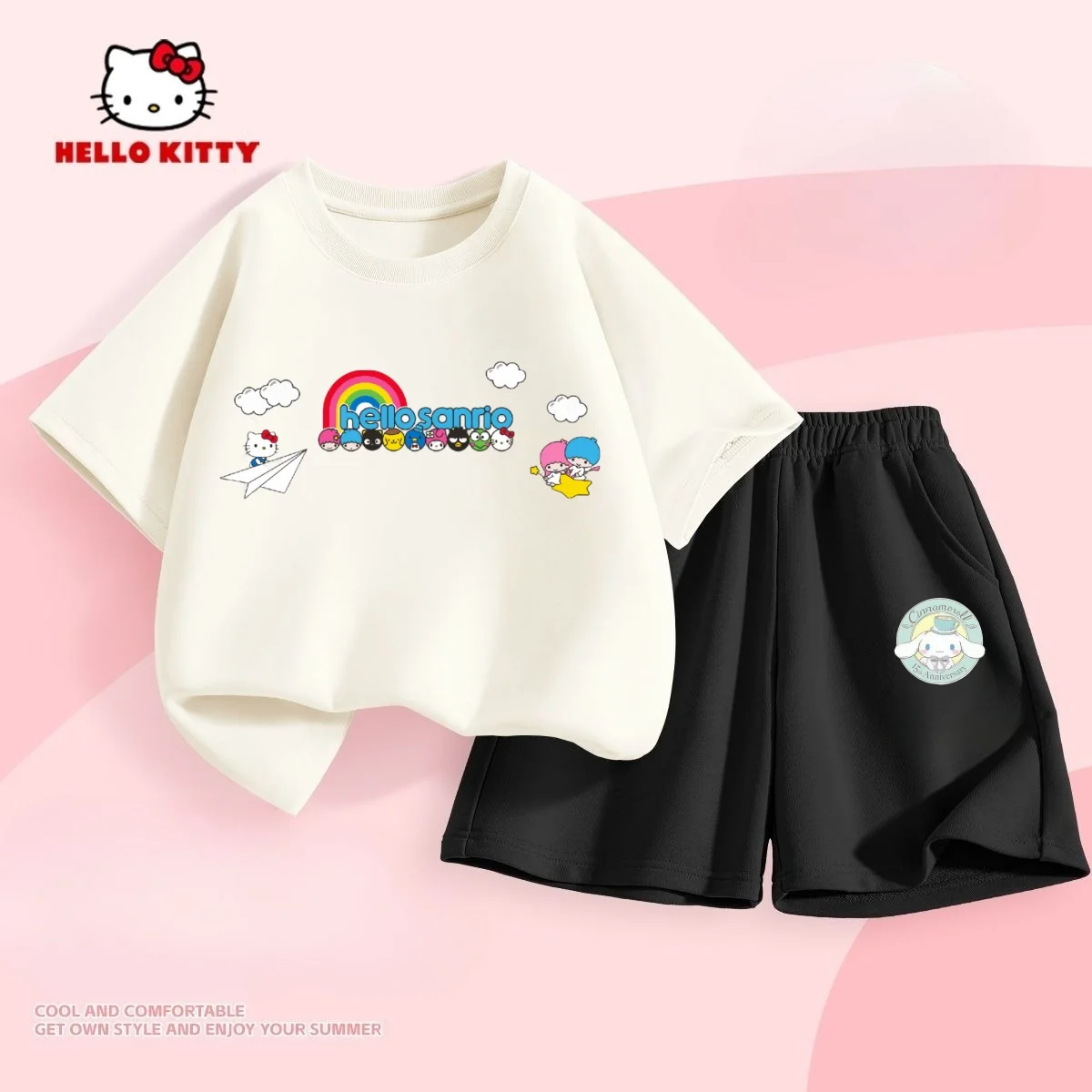 Sanrio Summer Baby Girls Cotton Clothes Set Kid Children Hello Kitty Printed Short Sleeve T-shirts Top and Shorts Suit Outfits
Sanrio Summer Baby Girls Cotton Clothes Set Kid Children Hello Kitty Printed Short Sleeve T-shirts Top and Shorts Suit Outfits