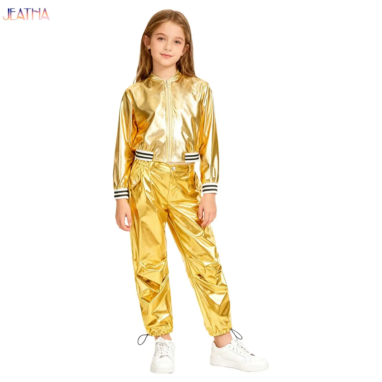 Kids Modern Dance Top Disco Party Costume Outerwear And Cargo Pants Set Dancewear Tracksuit for Stage Performance Competition
Kids Modern Dance Top Disco Party Costume Outerwear And Cargo Pants Set Dancewear Tracksuit for Stage Performance Competition