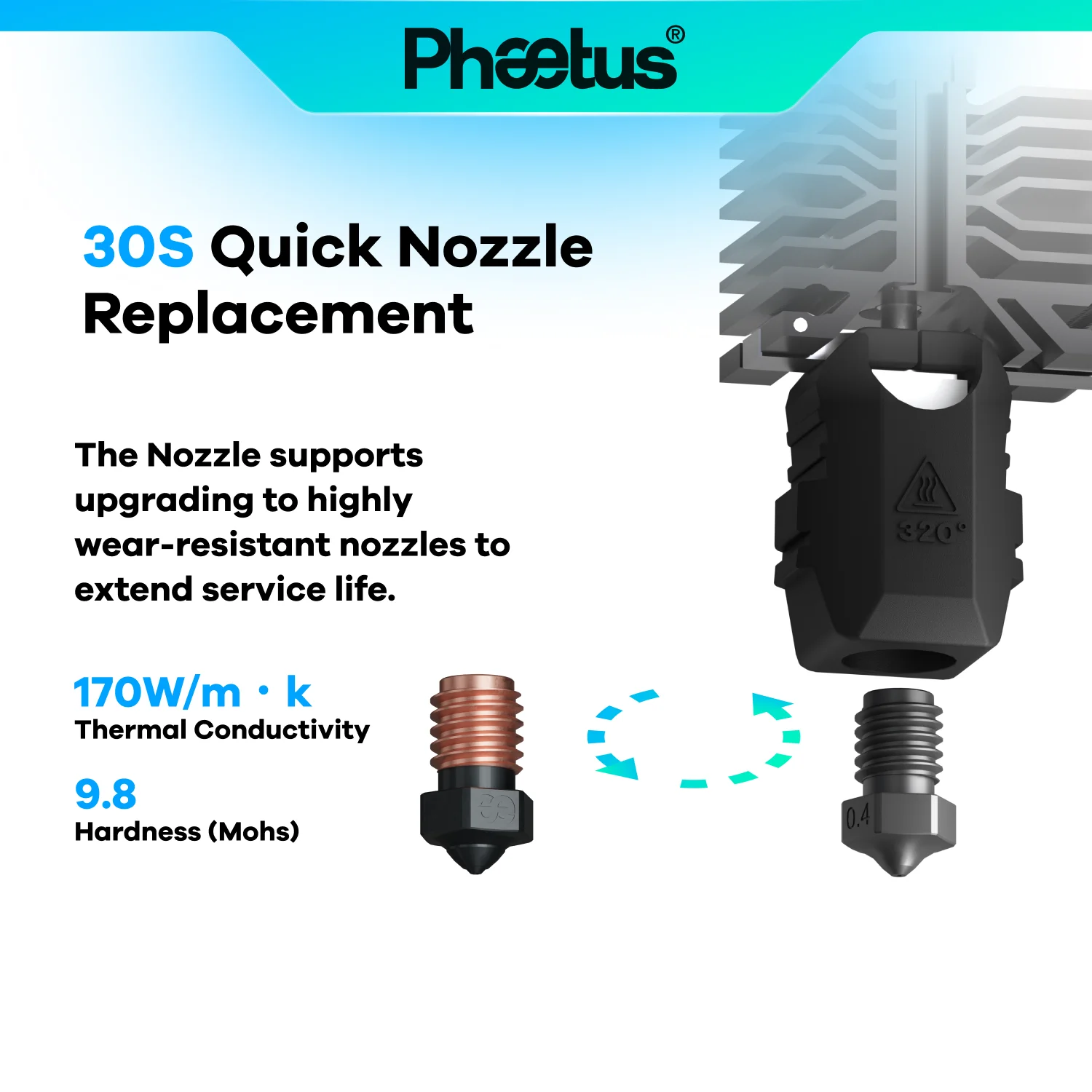 Phaetus New Conch Hotend M6 Detachable EndCoat Nozzle 3D Printers Perfect Fit For Bambu Lab X1 And P1 Series
Phaetus New Conch Hotend M6 Detachable EndCoat Nozzle 3D Printers Perfect Fit For Bambu Lab X1 And P1 Series