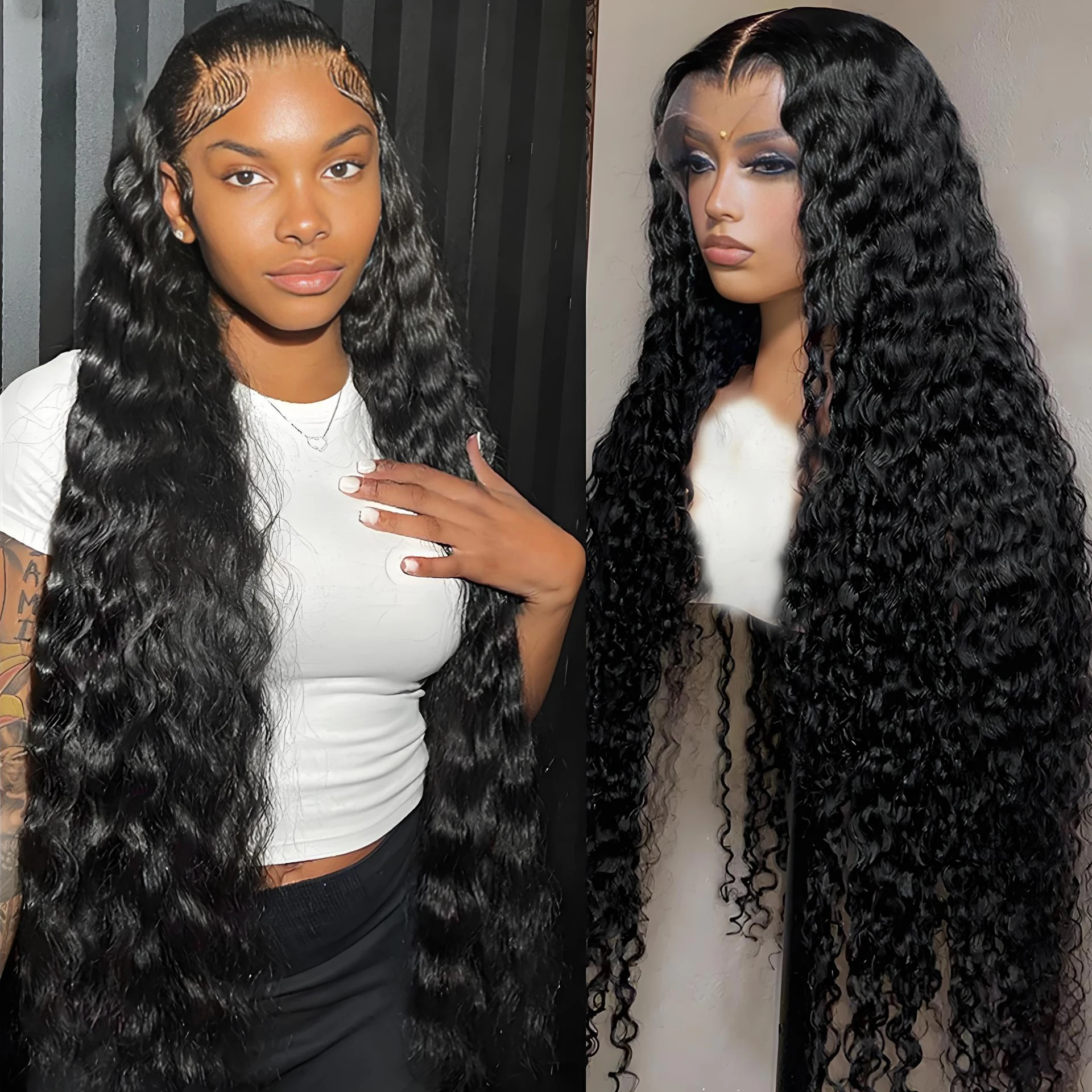 13x6 Deep Wave Lace Frontal Wigs 40 Inch Pre Plucked Curly Human Hair Wigs 250 Density Water Wave Lace Front Wig For Black Women
13x6 Deep Wave Lace Frontal Wigs 40 Inch Pre Plucked Curly Human Hair Wigs 250 Density Water Wave Lace Front Wig For Black Women