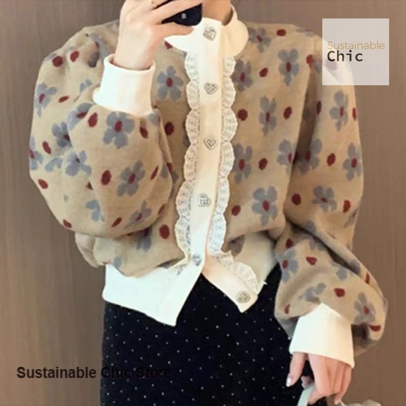 Korean version of gentle wind color matching Jacquard Crewneck knit cardigan women's autumn and winter new sweet short sweater
Korean version of gentle wind color matching Jacquard Crewneck knit cardigan women's autumn and winter new sweet short sweater