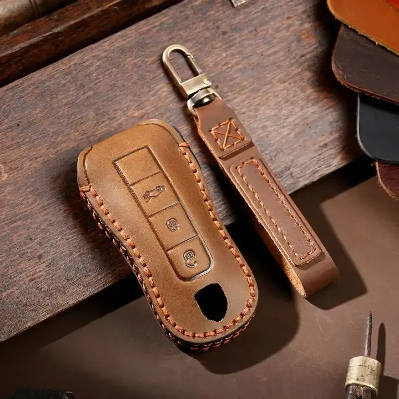 1pc Luxury Leather Car Key Cover Case For Porsche Macan 718 Cayenne Palmer Lamela 911 Keyring Shell
1pc Luxury Leather Car Key Cover Case For Porsche Macan 718 Cayenne Palmer Lamela 911 Keyring Shell